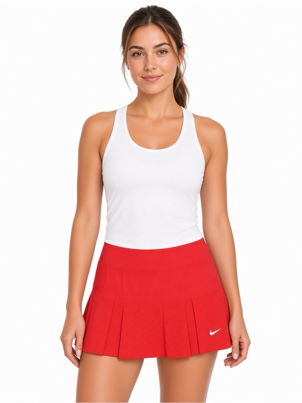 Nike Red Pleated Athletic Skirt